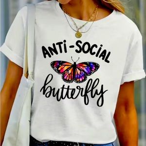 🆕NIP: Anti-Social Butterfly T-Shirt- Size L